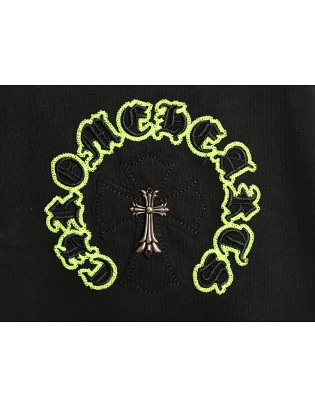 Chrome Hearts Appliqu¨¦ Embroidered Letter Hardware Cross Short-Sleeve T-Shirt TSK1,Chrome Hearts