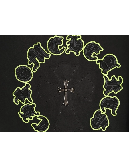 Chrome Hearts Appliqu¨¦ Embroidered Letter Hardware Cross Short-Sleeve T-Shirt TSK1,Chrome Hearts