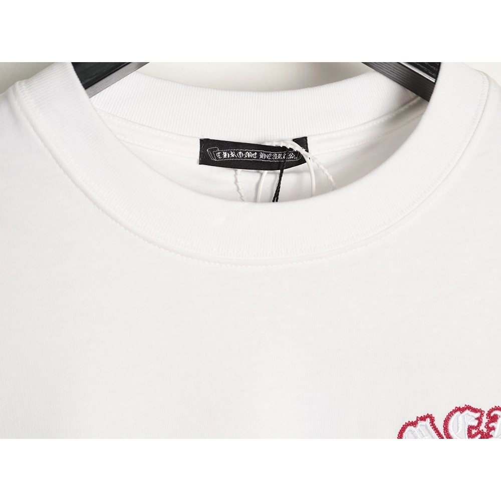 Chrome Hearts Appliqu¨¦ Embroidered Letter Hardware Cross Short-Sleeve T-Shirt,Chrome Hearts