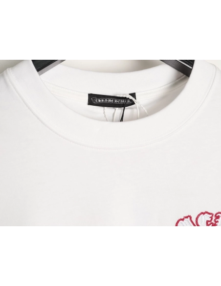 Chrome Hearts Appliqu¨¦ Embroidered Letter Hardware Cross Short-Sleeve T-Shirt,Chrome Hearts