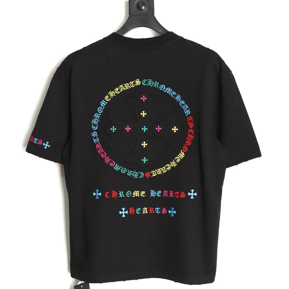 Chrome Hearts Colorful Logo Print Short-Sleeve T-Shirt TSK1,Chrome Hearts