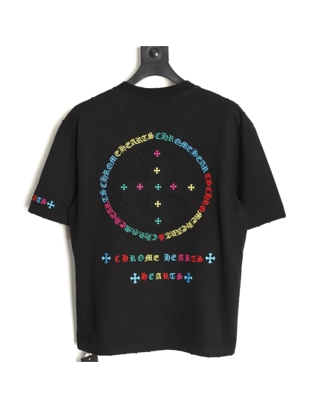 Chrome Hearts Colorful Logo Print Short-Sleeve T-Shirt TSK1,Chrome Hearts