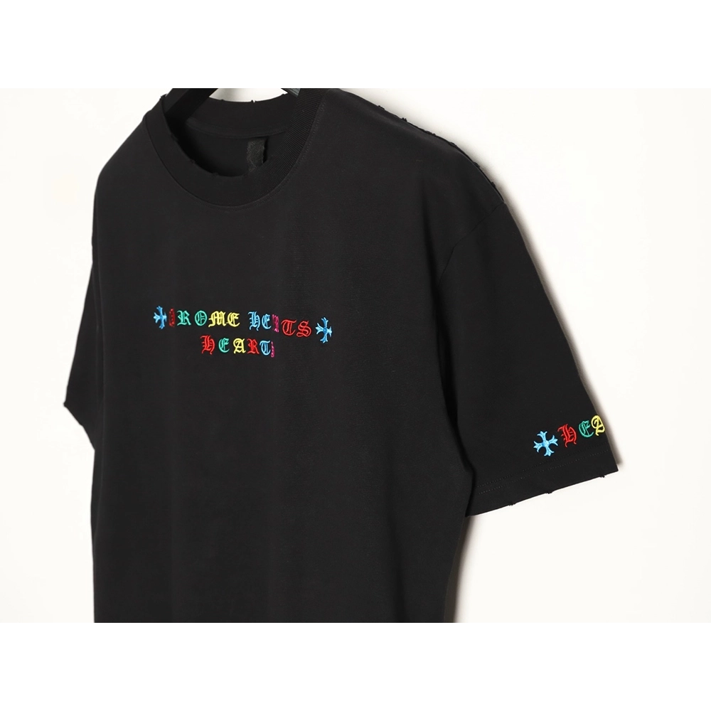 Chrome Hearts Colorful Logo Print Short-Sleeve T-Shirt TSK1,Chrome Hearts