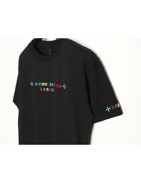 Chrome Hearts Colorful Logo Print Short-Sleeve T-Shirt TSK1,Chrome Hearts