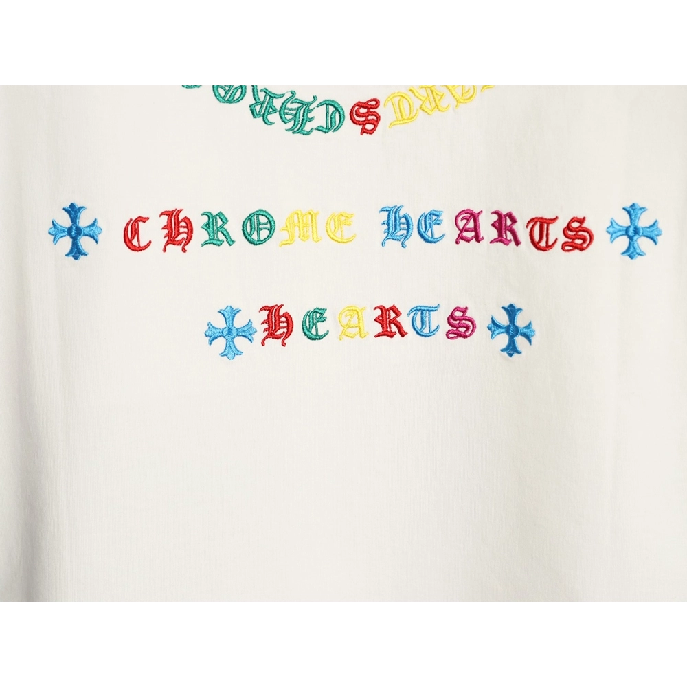 Chrome Hearts Colorful Logo Print Short-Sleeve T-Shirt,Chrome Hearts