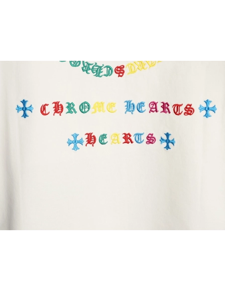 Chrome Hearts Colorful Logo Print Short-Sleeve T-Shirt,Chrome Hearts