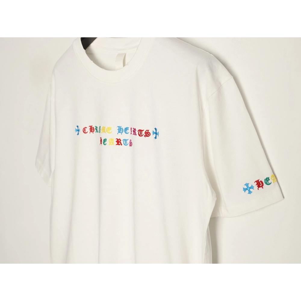 Chrome Hearts Colorful Logo Print Short-Sleeve T-Shirt,Chrome Hearts