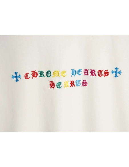 Chrome Hearts Colorful Logo Print Short-Sleeve T-Shirt,Chrome Hearts