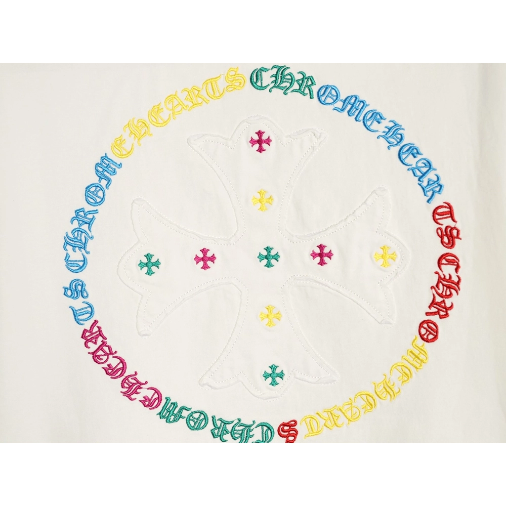 Chrome Hearts Colorful Logo Print Short-Sleeve T-Shirt,Chrome Hearts