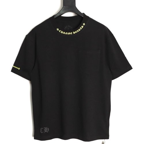 Chrome Hearts Pink Graffiti Print Short-Sleeve T-Shirt TSK1,Chrome Hearts