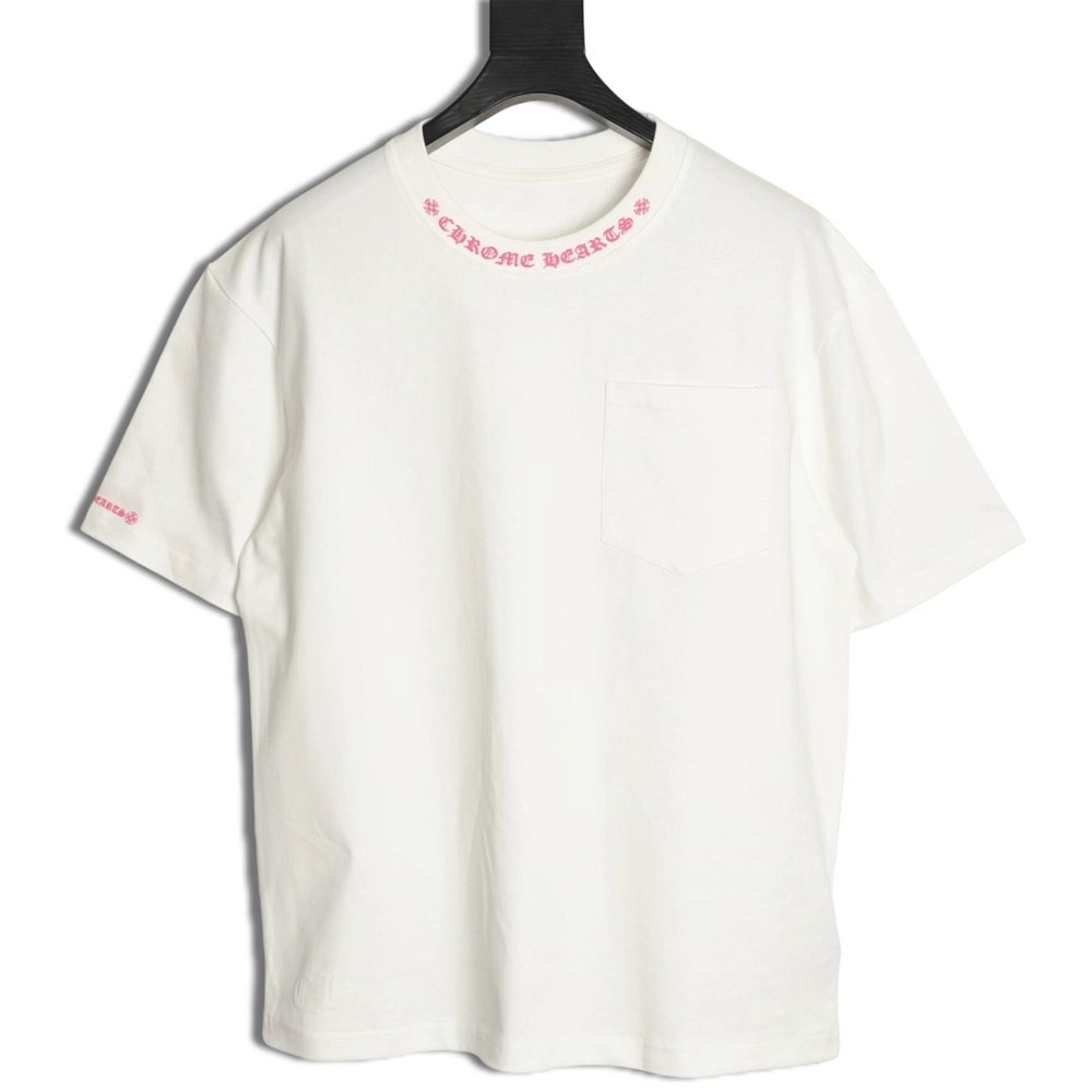 Chrome Hearts Pink Graffiti Print Short-Sleeve T-Shirt,Chrome Hearts