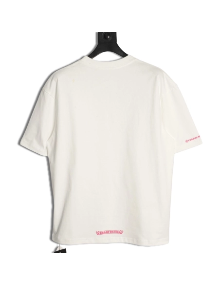 Chrome Hearts Pink Graffiti Print Short-Sleeve T-Shirt,Chrome Hearts