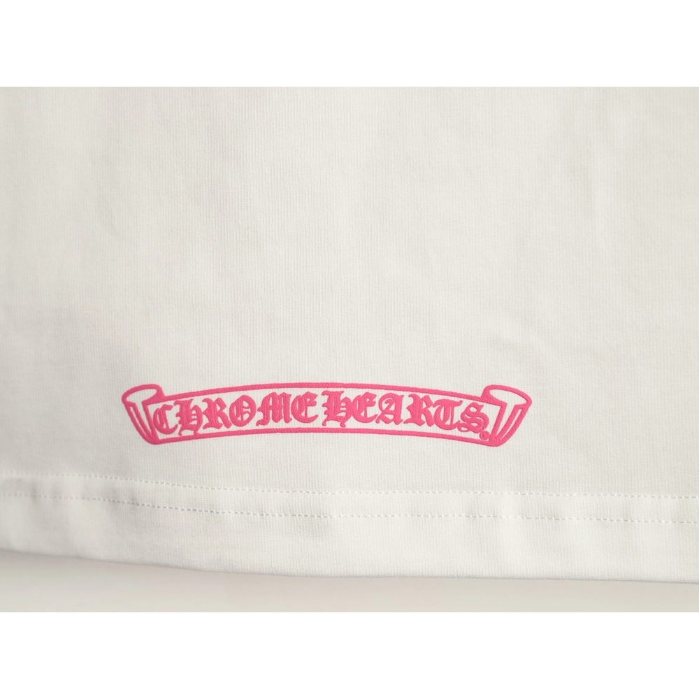 Chrome Hearts Pink Graffiti Print Short-Sleeve T-Shirt,Chrome Hearts
