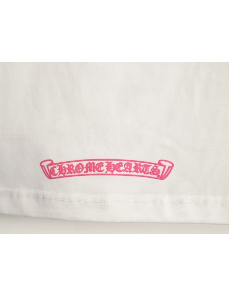 Chrome Hearts Pink Graffiti Print Short-Sleeve T-Shirt,Chrome Hearts