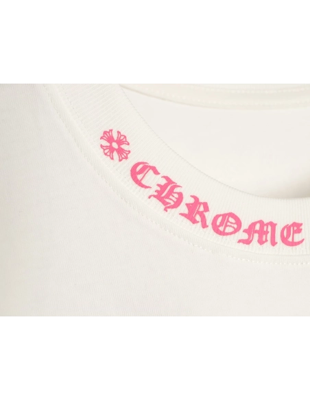 Chrome Hearts Pink Graffiti Print Short-Sleeve T-Shirt,Chrome Hearts