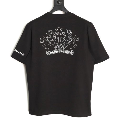 Chrome Hearts Sketch Cross Print Short-Sleeve T-Shirt TSK1,Chrome Hearts