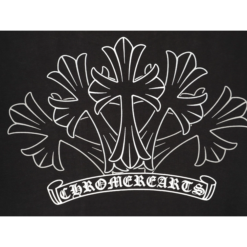 Chrome Hearts Sketch Cross Print Short-Sleeve T-Shirt TSK1,Chrome Hearts