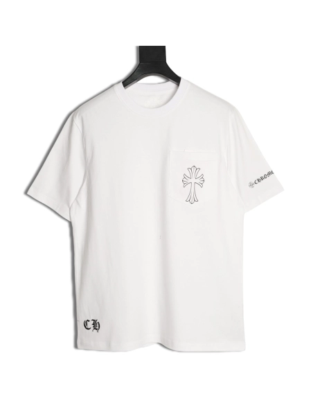 Chrome Hearts Sketch Cross Print Short-Sleeve T-Shirt,Chrome Hearts