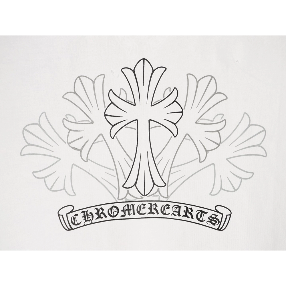 Chrome Hearts Sketch Cross Print Short-Sleeve T-Shirt,Chrome Hearts