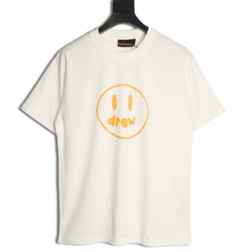 Drew House Line Smiley Face Print Crew Neck Short Sleeve T-Shirt,drew house