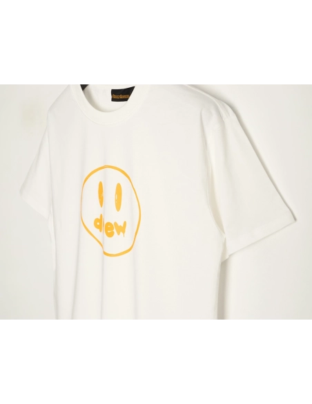 Drew House Line Smiley Face Print Crew Neck Short Sleeve T-Shirt,drew house