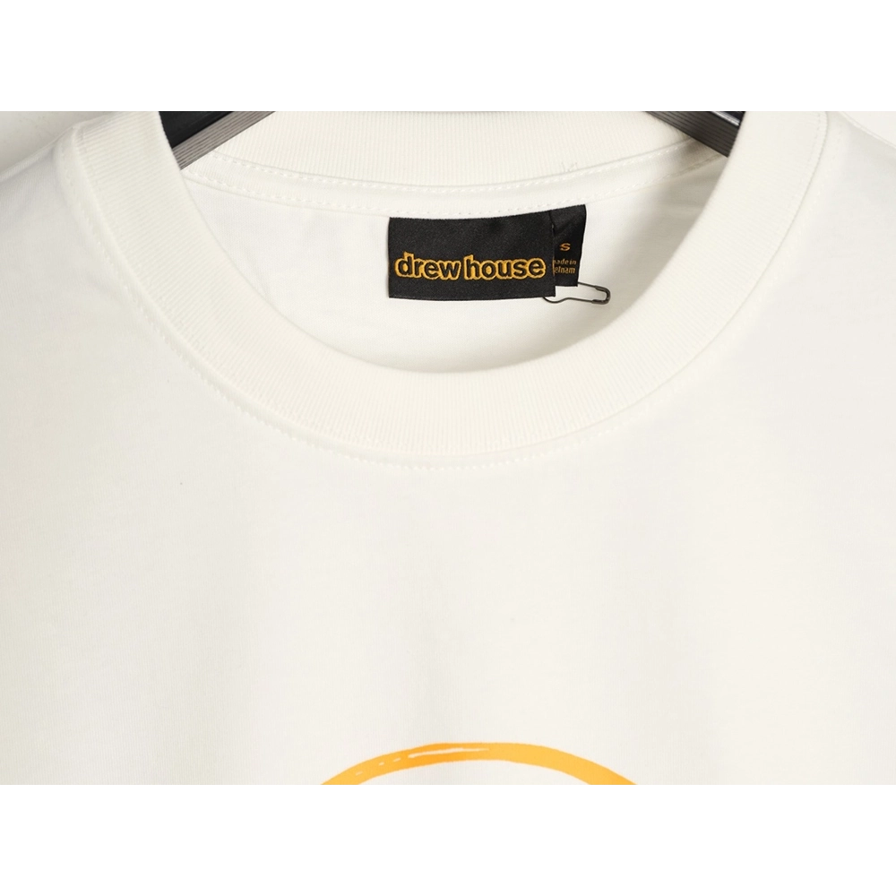 Drew House Line Smiley Face Print Crew Neck Short Sleeve T-Shirt,drew house