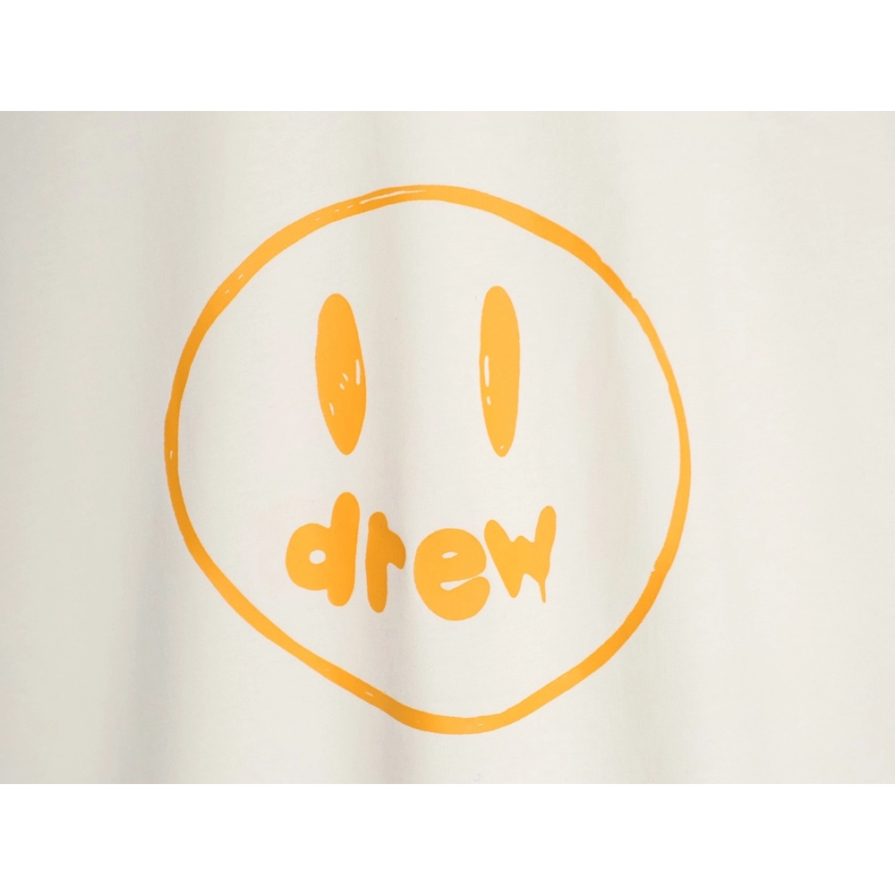 Drew House Line Smiley Face Print Crew Neck Short Sleeve T-Shirt,drew house