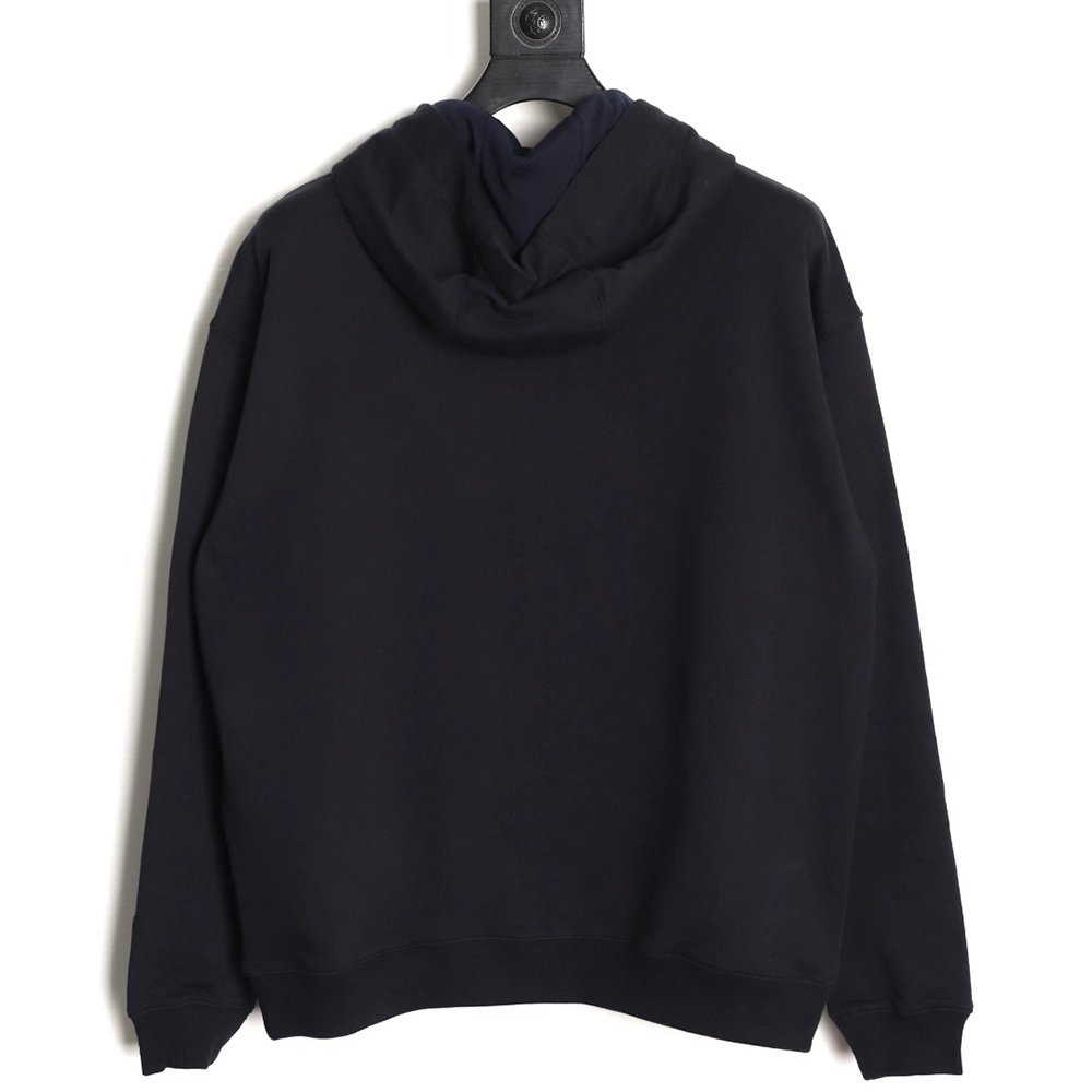 Fendi Blue Letter-Embroidered Hoodie,Fendi