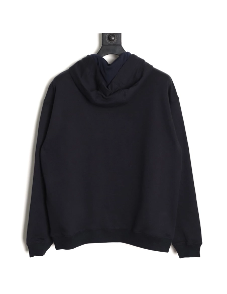 Fendi Blue Letter-Embroidered Hoodie,Fendi