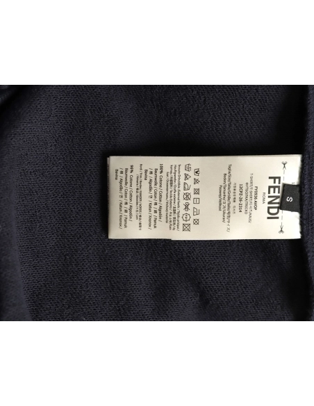 Fendi Blue Letter-Embroidered Hoodie,Fendi