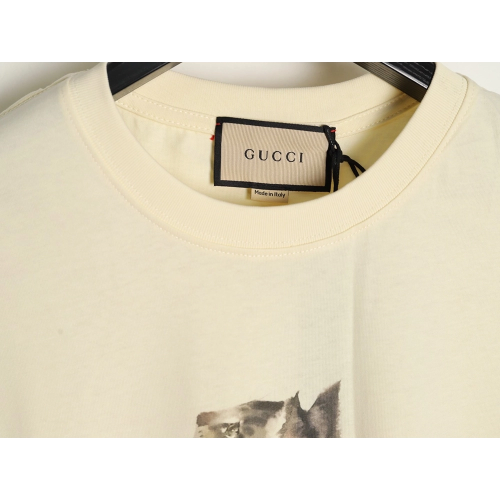 Gucci Tabby Kitten Print Short-Sleeve T-Shirt,Gucci