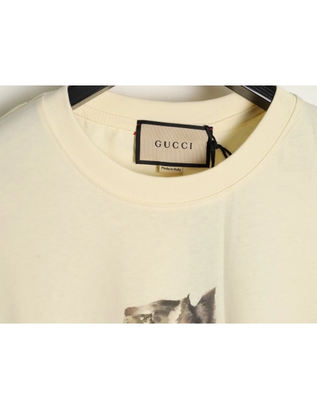 Gucci Tabby Kitten Print Short-Sleeve T-Shirt,Gucci