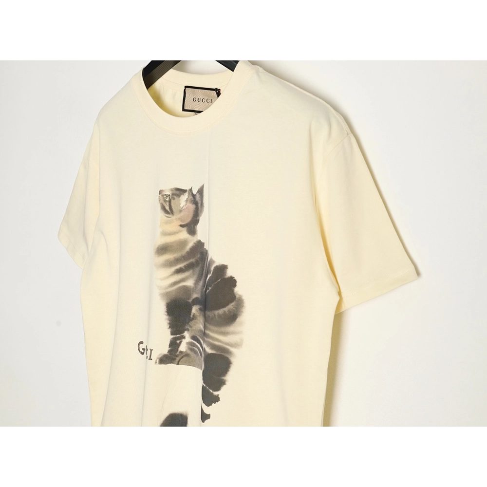 Gucci Tabby Kitten Print Short-Sleeve T-Shirt,Gucci