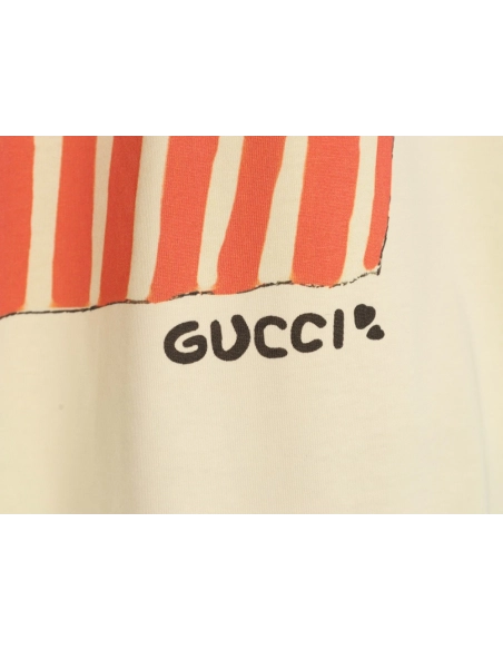 Gucci Canvas Bag Kitten Heavy Craft Short-Sleeve T-Shirt,Gucci