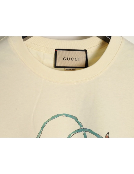 Gucci Canvas Bag Kitten Heavy Craft Short-Sleeve T-Shirt,Gucci