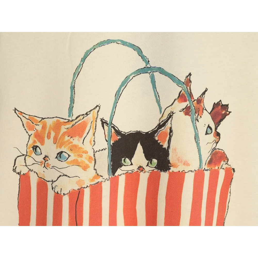 Gucci Canvas Bag Kitten Heavy Craft Short-Sleeve T-Shirt,Gucci