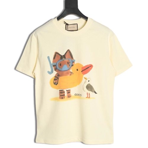 Gucci Fun Cartoon Print Short-Sleeve T-Shirt,Gucci