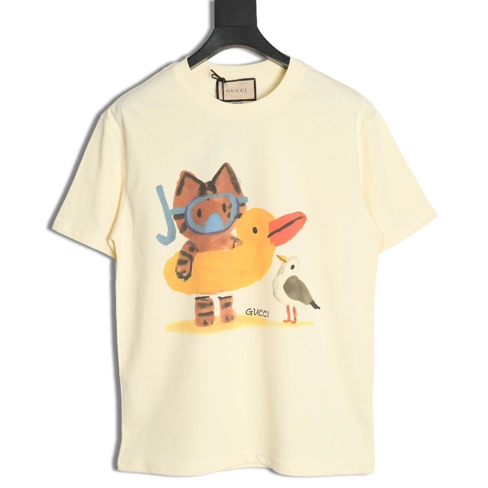 Gucci Fun Cartoon Print Short-Sleeve T-Shirt,Gucci