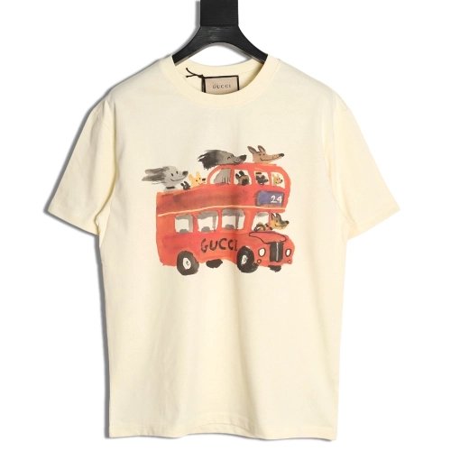 Gucci Animal Bus Printed Short-Sleeve T-Shirt,Gucci