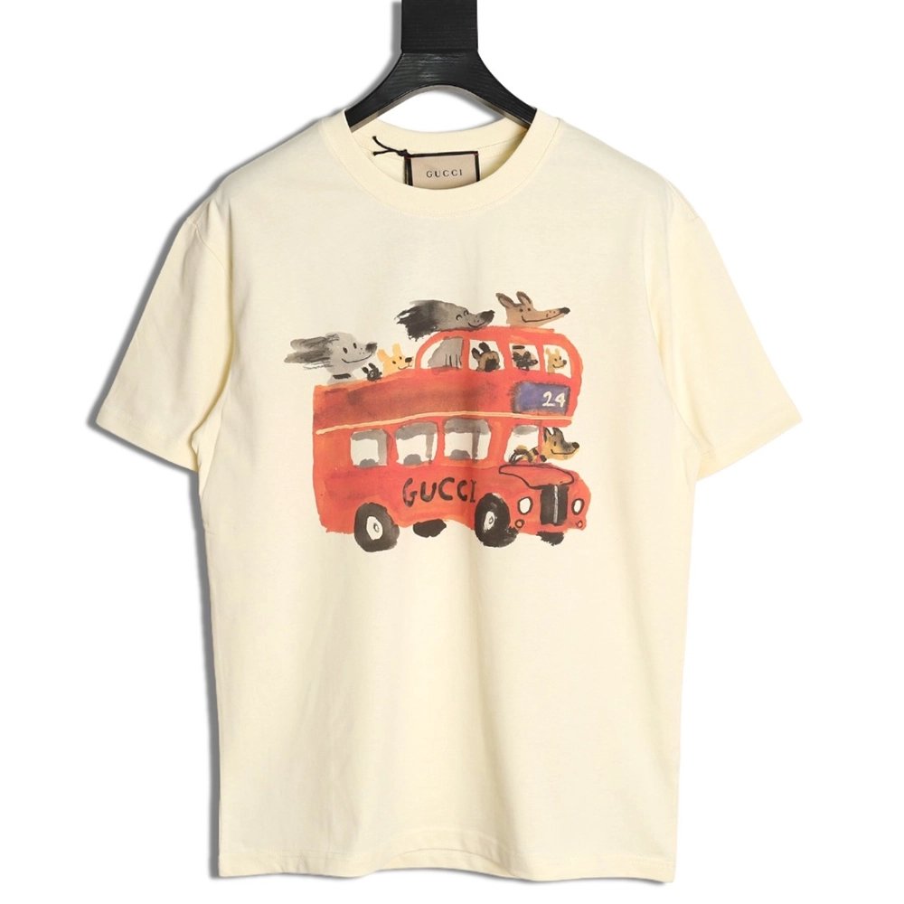 Gucci Animal Bus Printed Short-Sleeve T-Shirt,Gucci