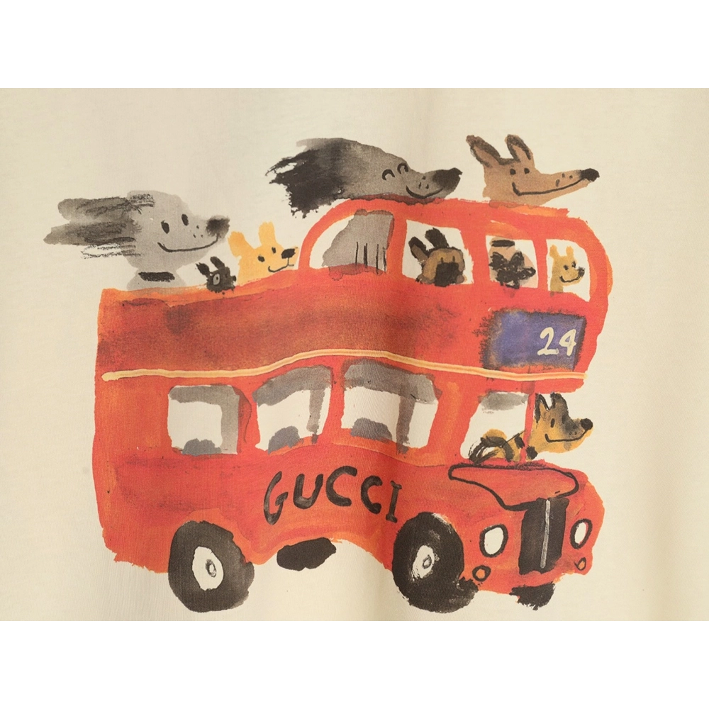 Gucci Animal Bus Printed Short-Sleeve T-Shirt,Gucci