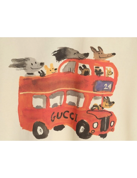 Gucci Animal Bus Printed Short-Sleeve T-Shirt,Gucci