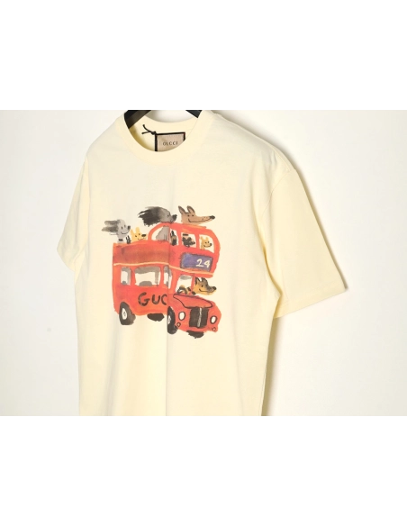 Gucci Animal Bus Printed Short-Sleeve T-Shirt,Gucci