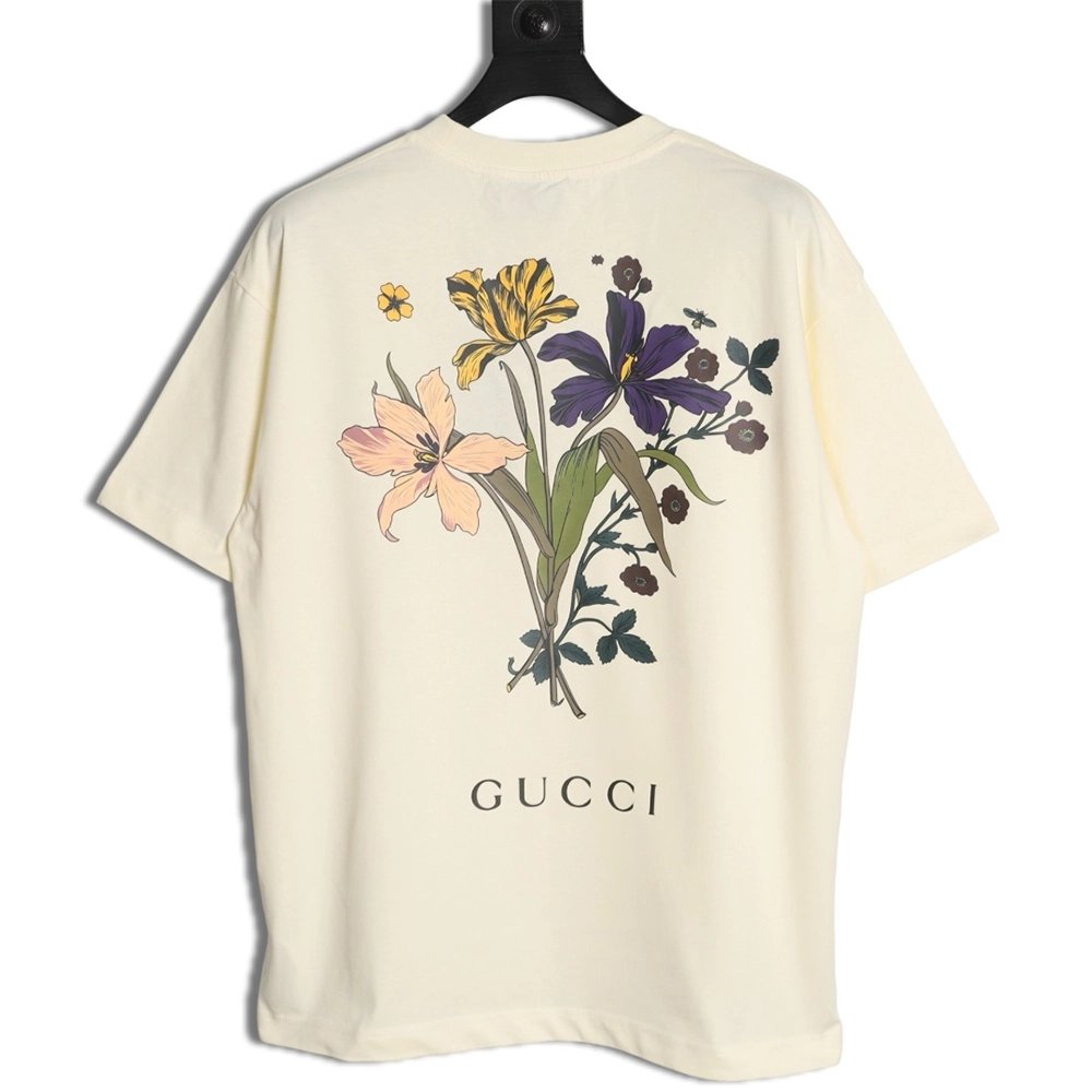 Gucci Floral Letter Print Short-Sleeve T-Shirt,Gucci