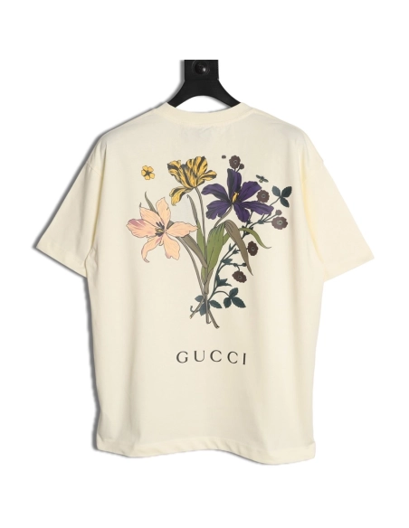 Gucci Floral Letter Print Short-Sleeve T-Shirt,Gucci