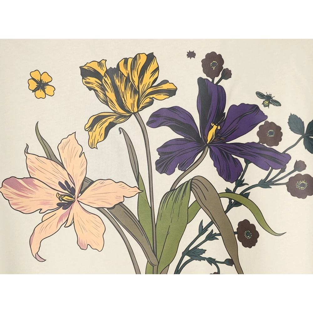 Gucci Floral Letter Print Short-Sleeve T-Shirt,Gucci