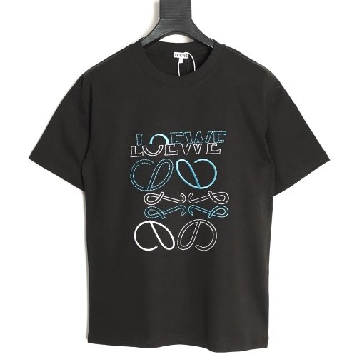Loewe misaligned logo embroidered short-sleeved T-shirt TSK1,Loewe