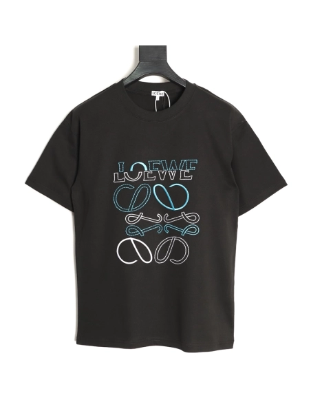Loewe misaligned logo embroidered short-sleeved T-shirt TSK1,Loewe