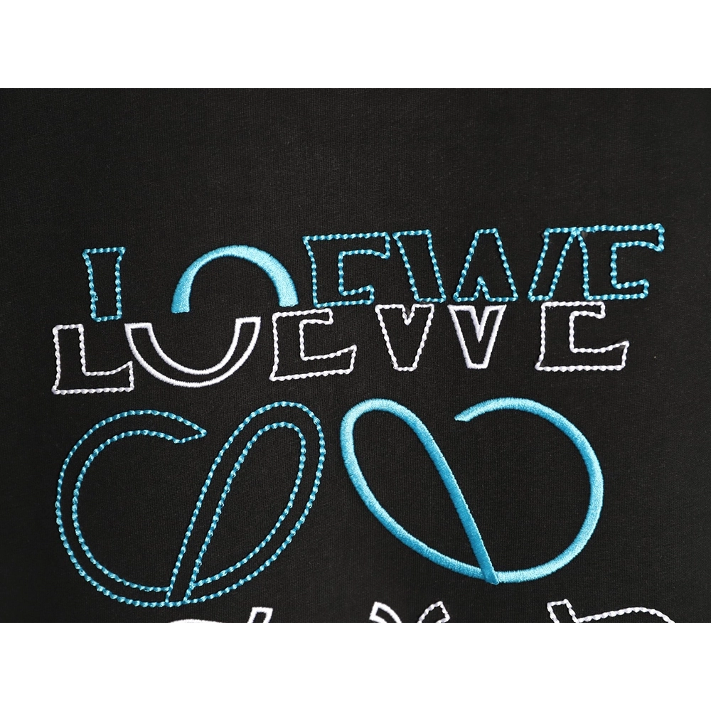Loewe misaligned logo embroidered short-sleeved T-shirt TSK1,Loewe