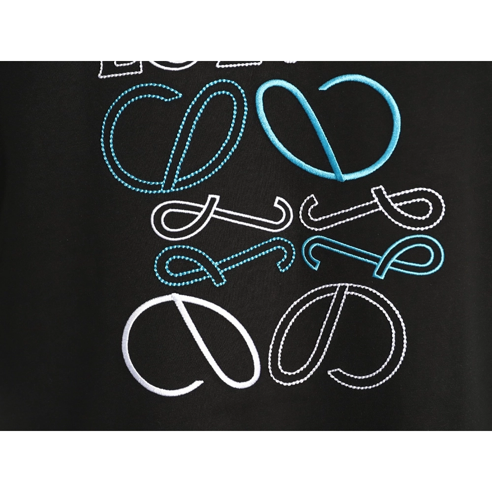 Loewe misaligned logo embroidered short-sleeved T-shirt TSK1,Loewe